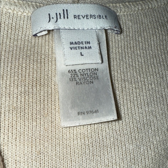 JJill Women's Cream Open-Front Sweater reversable - Picture 4 of 7